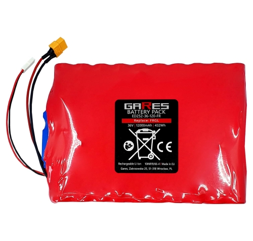 Gares Bateria Akumulator do Hulajnogi Elektrycznej Frugal XT60 SYR2P 36V 12000mAh 12Ah