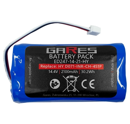 Gares Bateria Akumulator do V-tac VT Proscenic 830P 820P Blaupunkt Hykker D071-INR-CH-4S1P Midea Liectroux 14,4V 2100mAh 2,1Ah