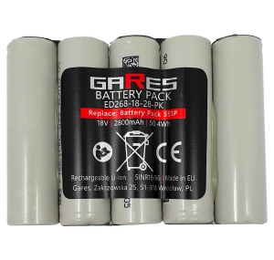 Akumulator Bateria Gares Pakiet wysokoprądowy 5S1P 18V 2,8Ah Li-Ion