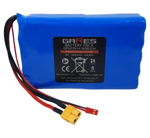 Akumulator Gares 36V 5,8Ah do deski elektrycznej, wtyki XT60 + JST