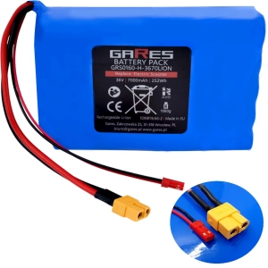 Akumulator Gares 36V 7,0Ah do deski elektrycznej, wtyki XT60 + JST