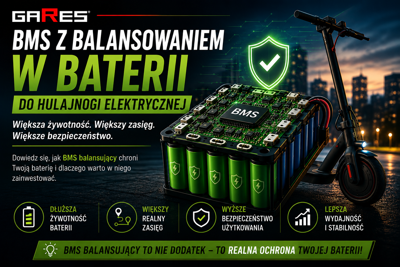 BMS z balansowaniem w baterii do hulajnogi elektrycznej — czy naprawdę warto dopłacić?